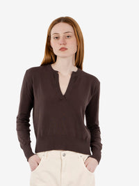 Maglione scollo a V moro