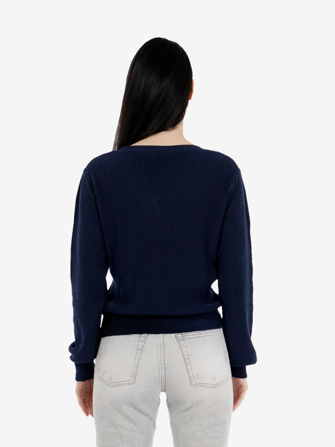 Maglione scollo a V navy