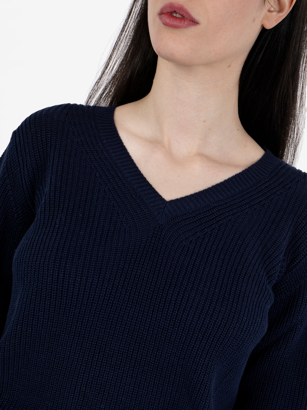 Maglione scollo a V navy