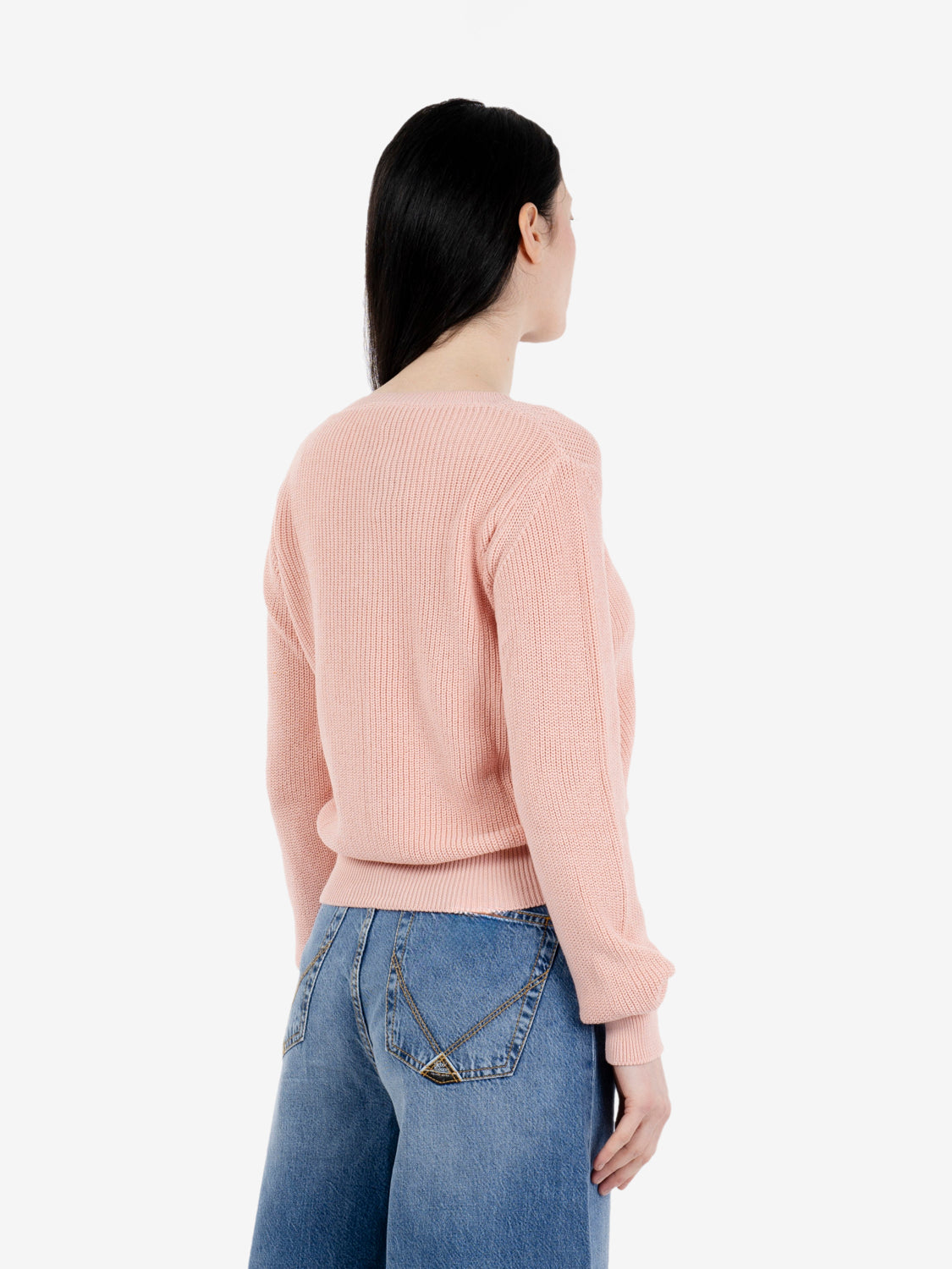 Pink V-neck sweater