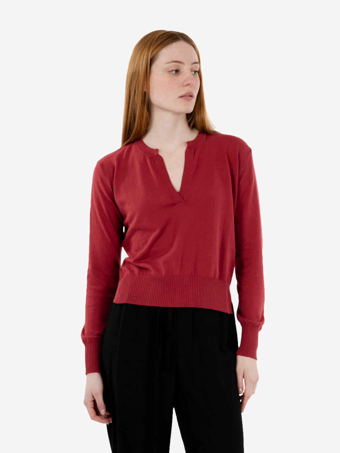 Maglione scollo a V rosso