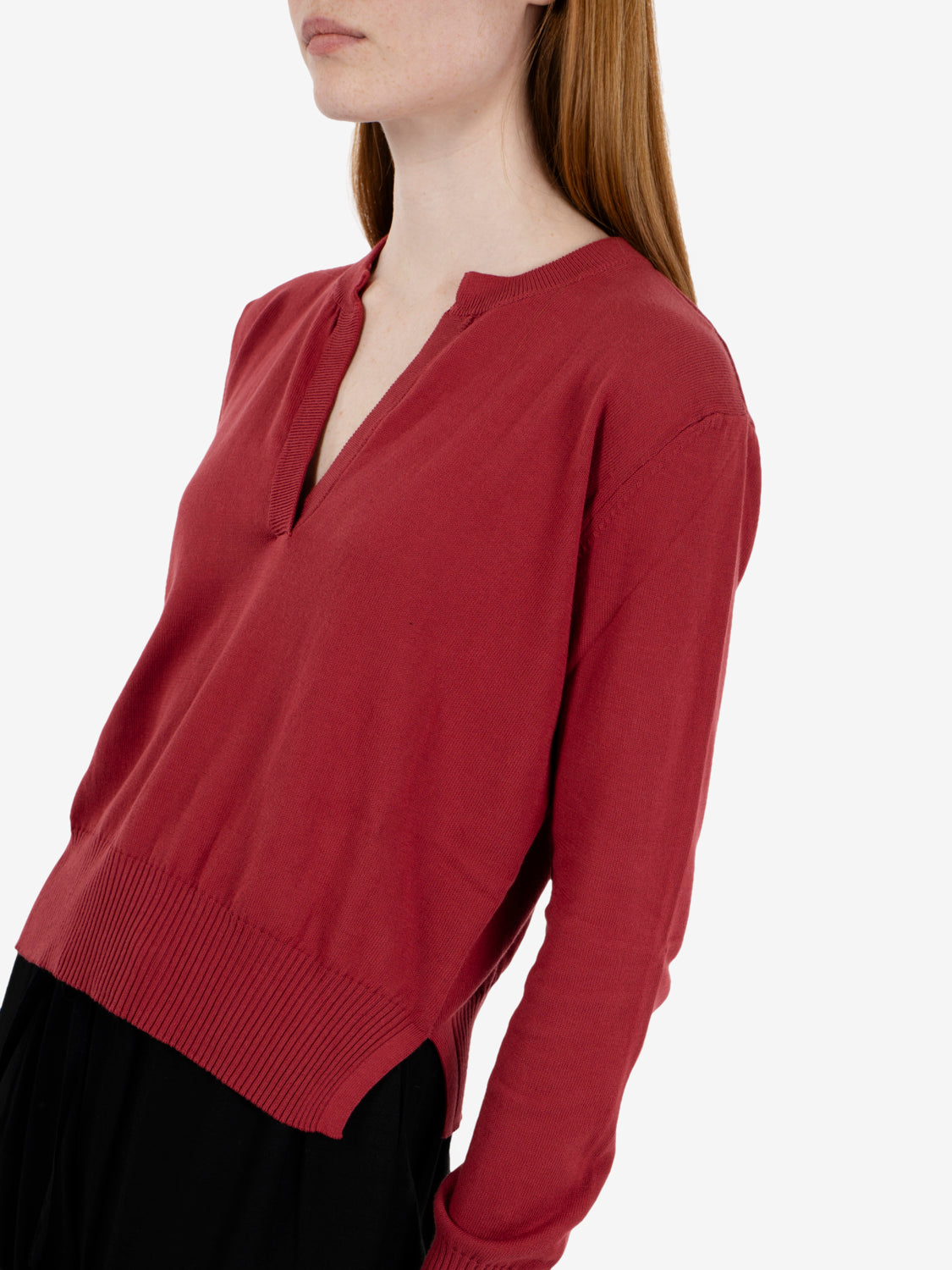 Maglione scollo a V rosso