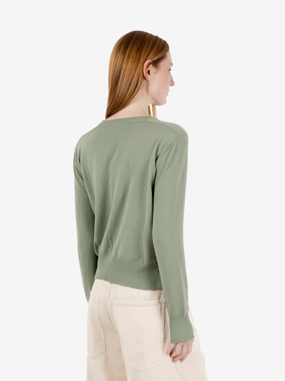 Maglione scollo a V verde