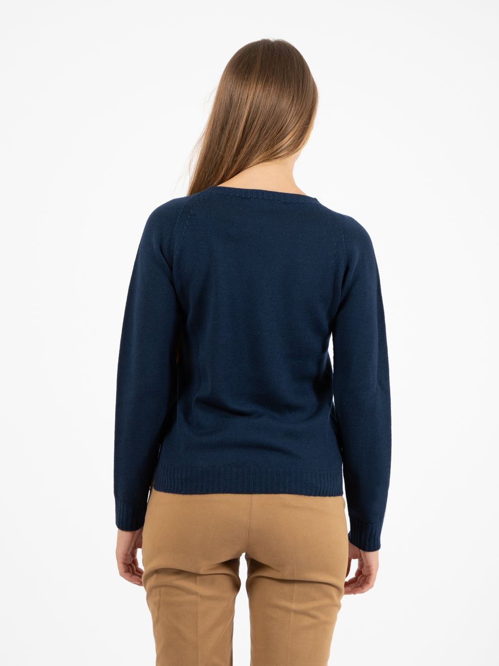 Blue round neck sweater