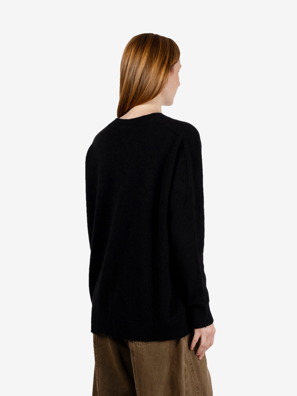 Maglione scollo V cashmere nero