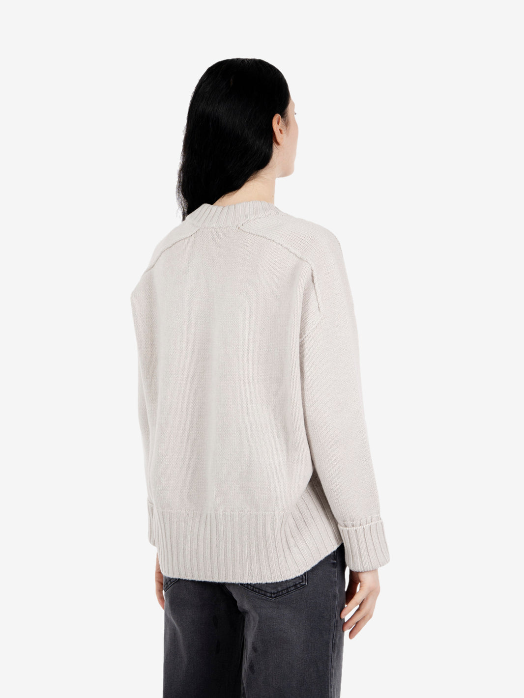 Maglione scollo V stucco
