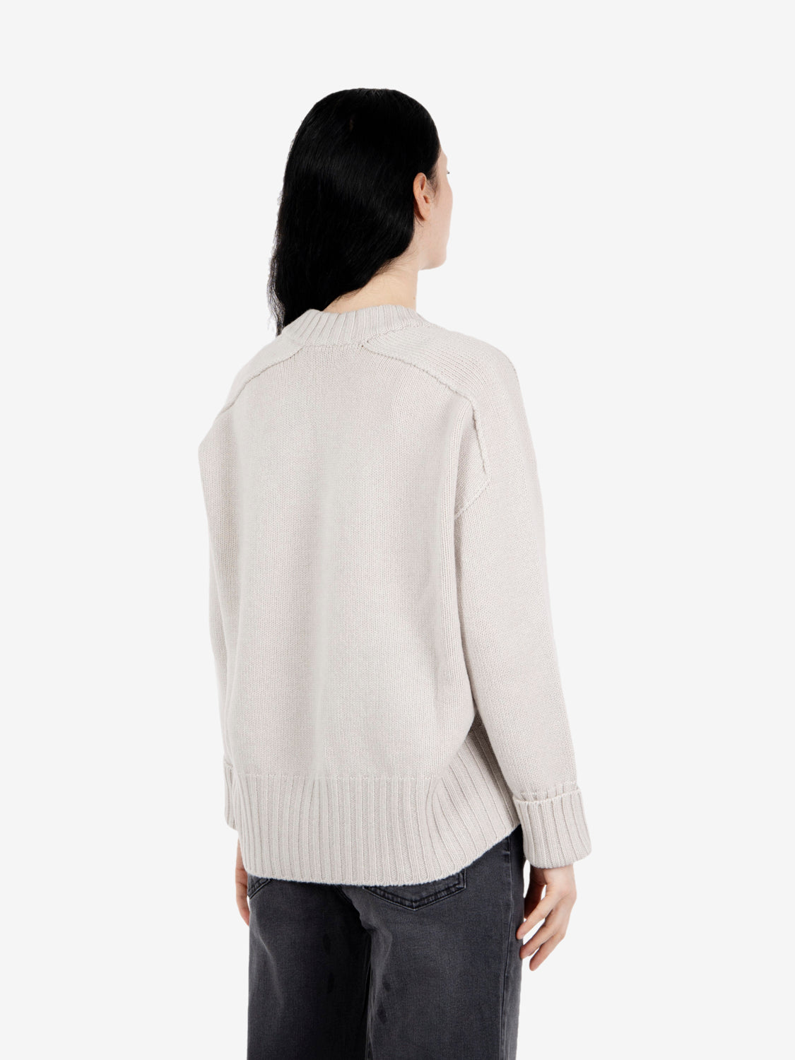 Maglione scollo V stucco