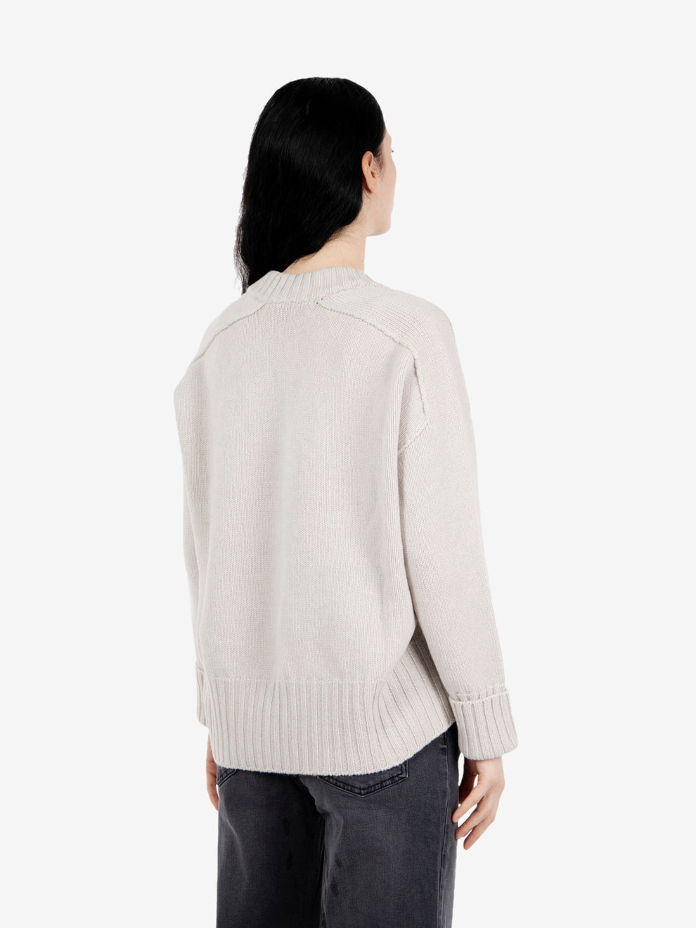 Maglione scollo V stucco