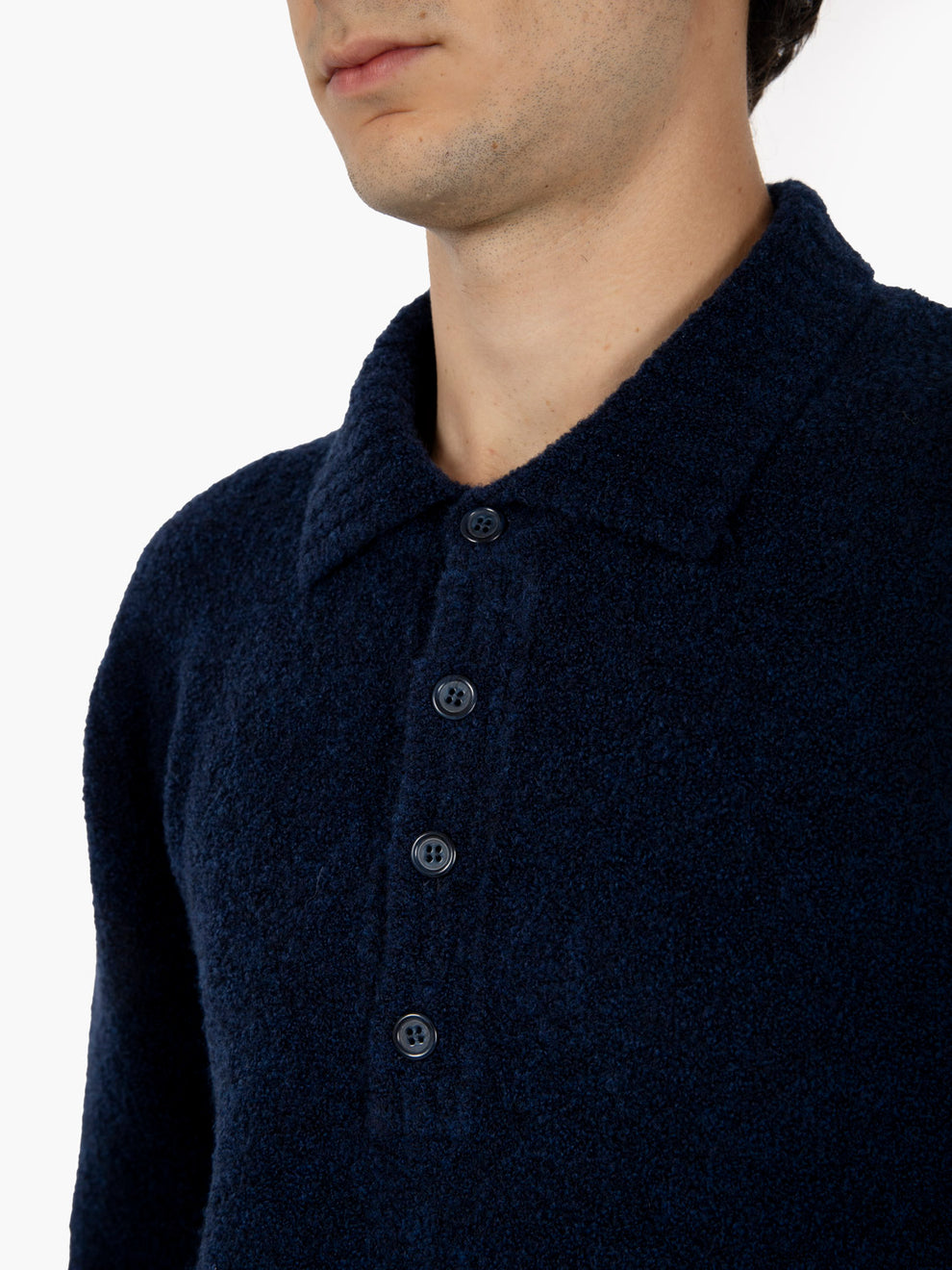 Maglione stile polo navy