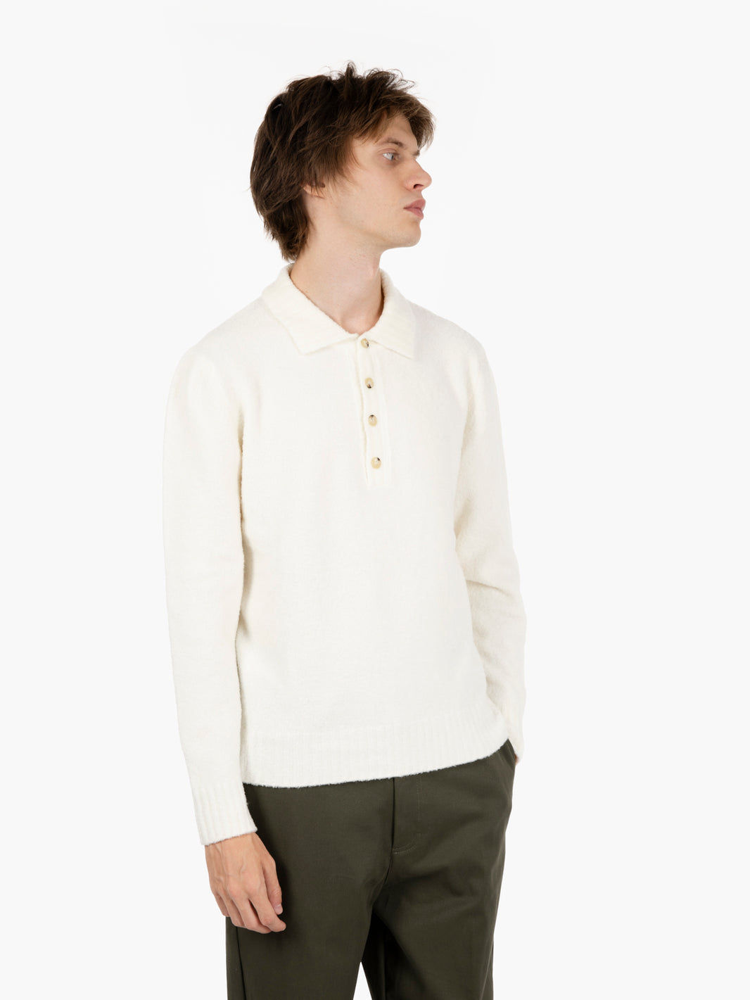 Maglione stile polo panna