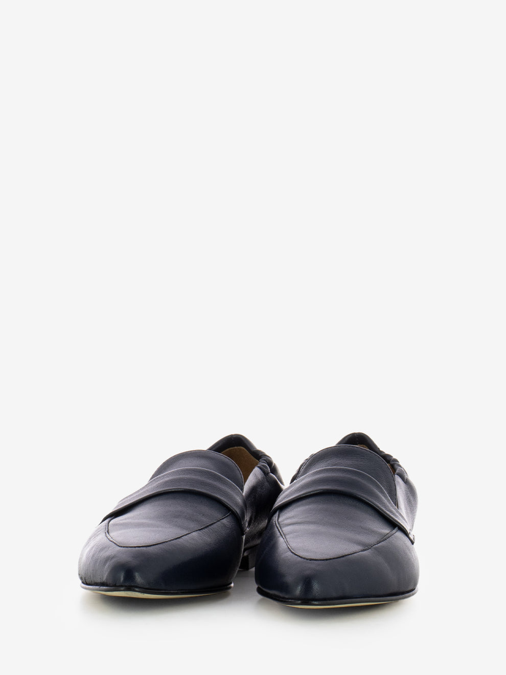 Mocassini a punta in pelle blu