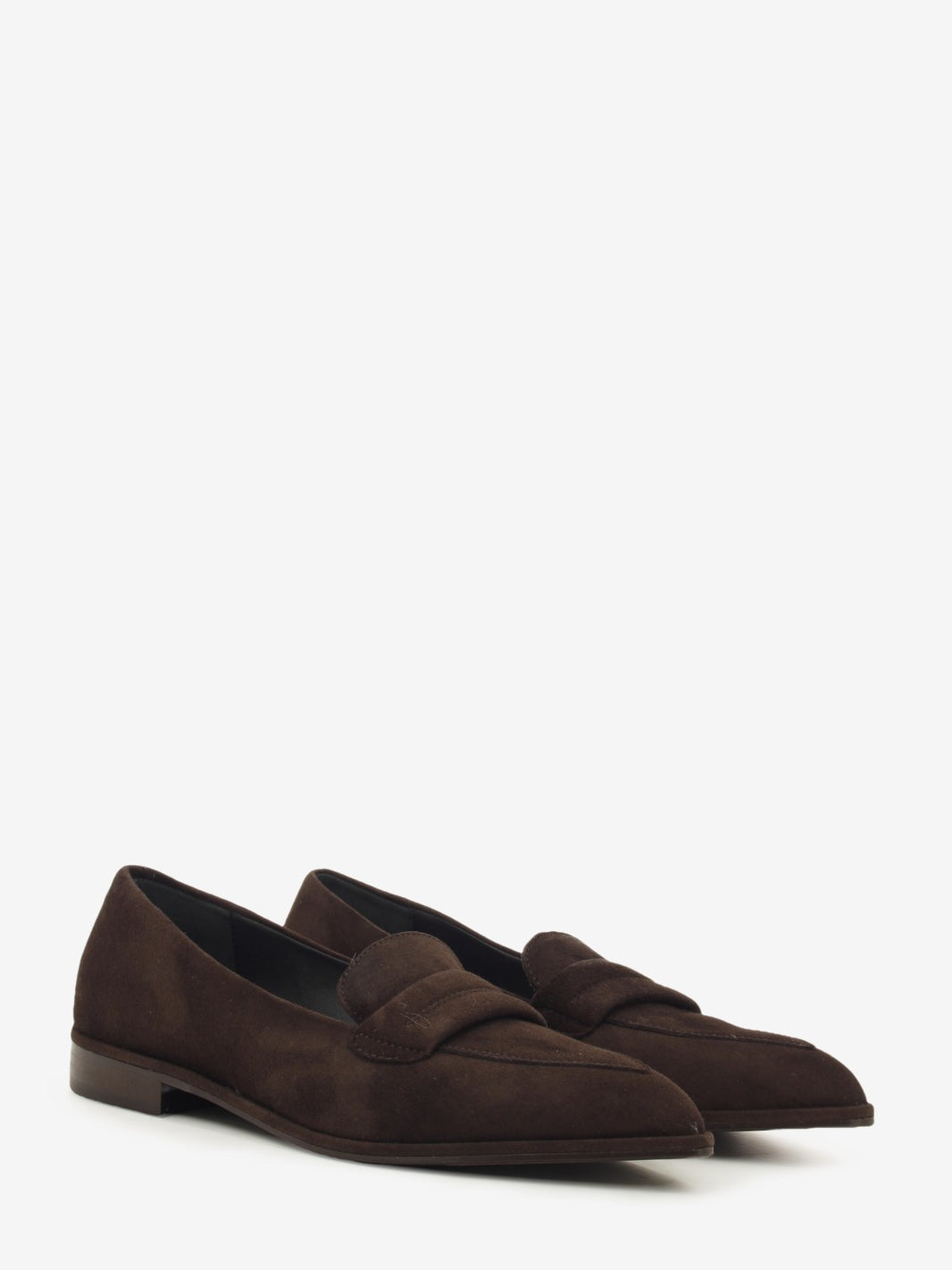 Mocassini a punta in suede testa di moro