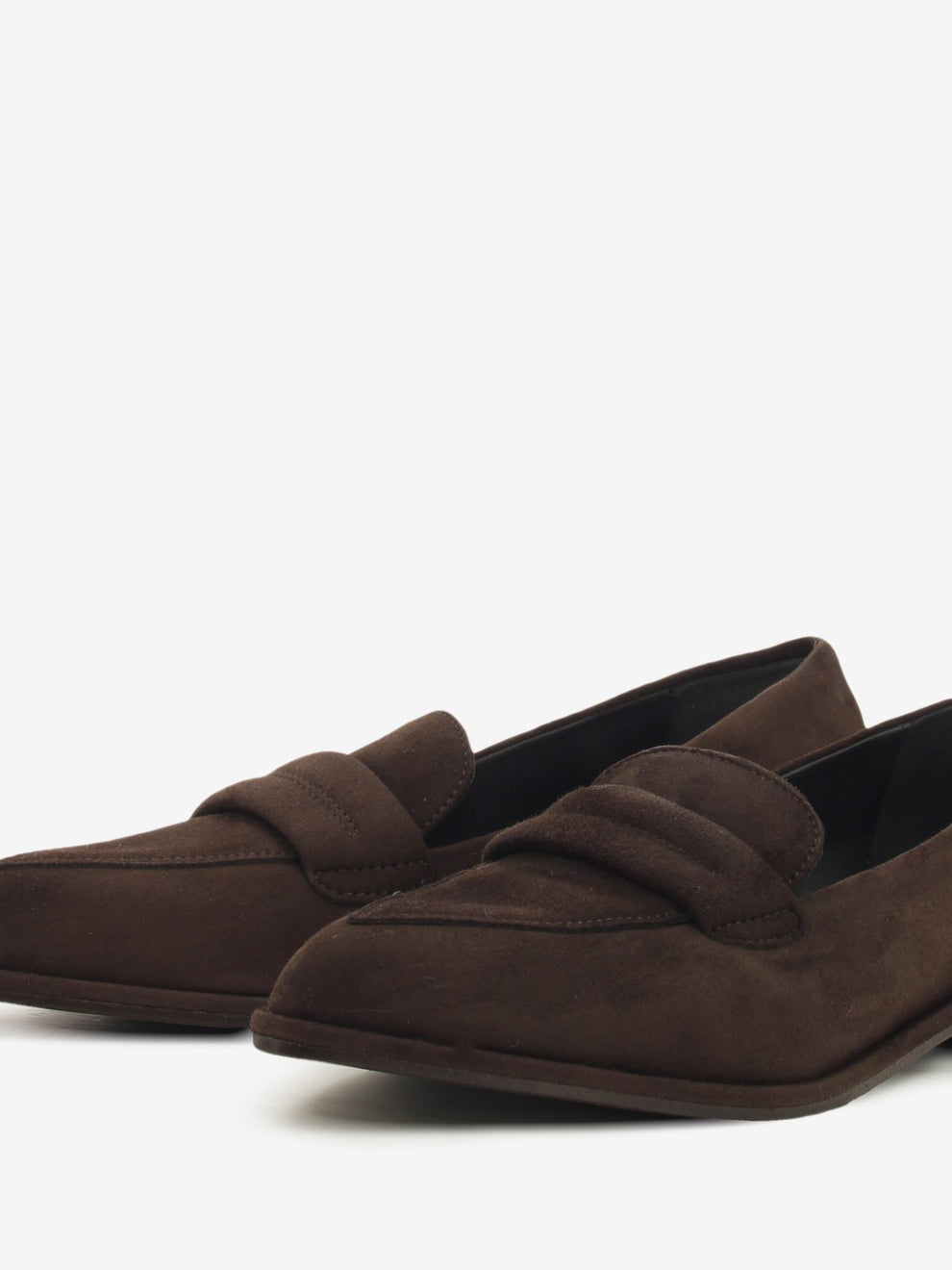 Mocassini a punta in suede testa di moro