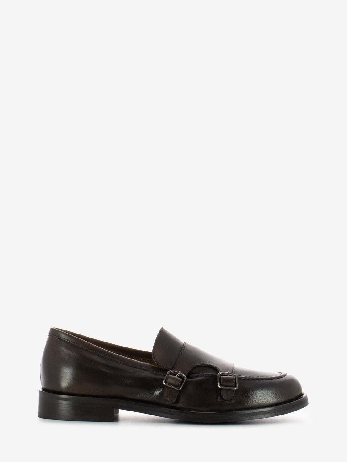 Brown Double Buckle Loafers
