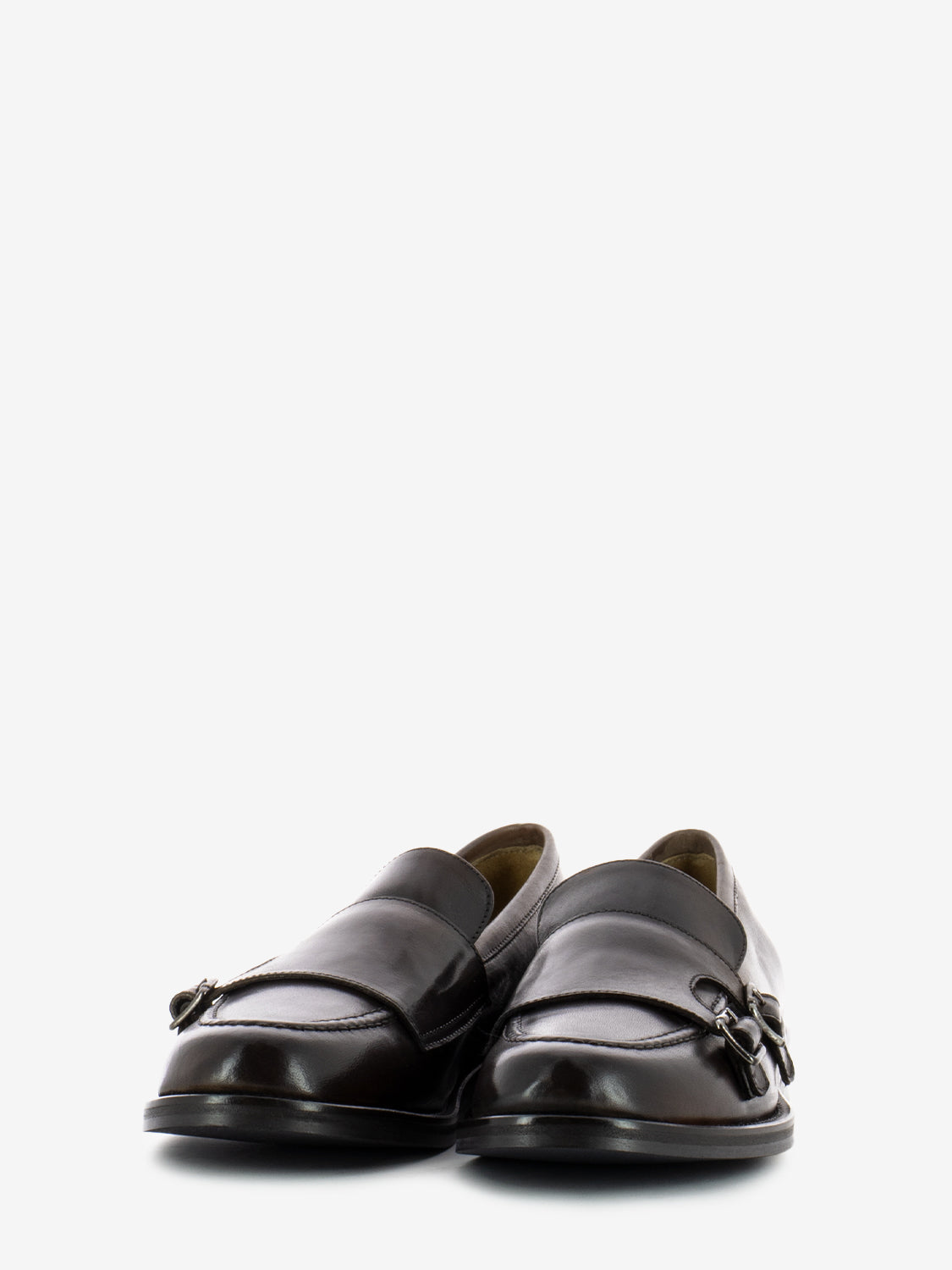 Brown Double Buckle Loafers