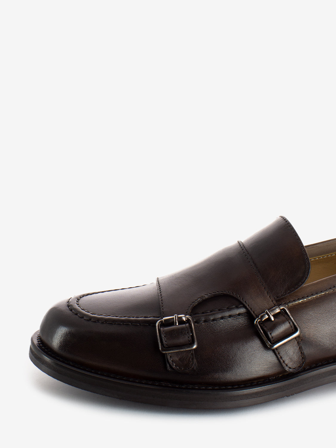 Brown Double Buckle Loafers