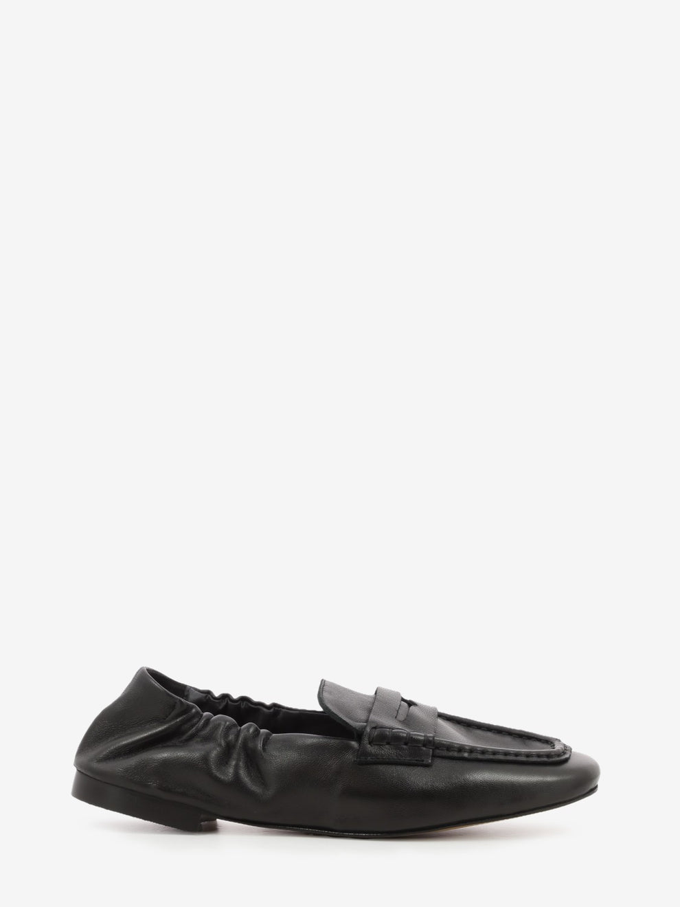 Mocassini con elastico in pelle nera