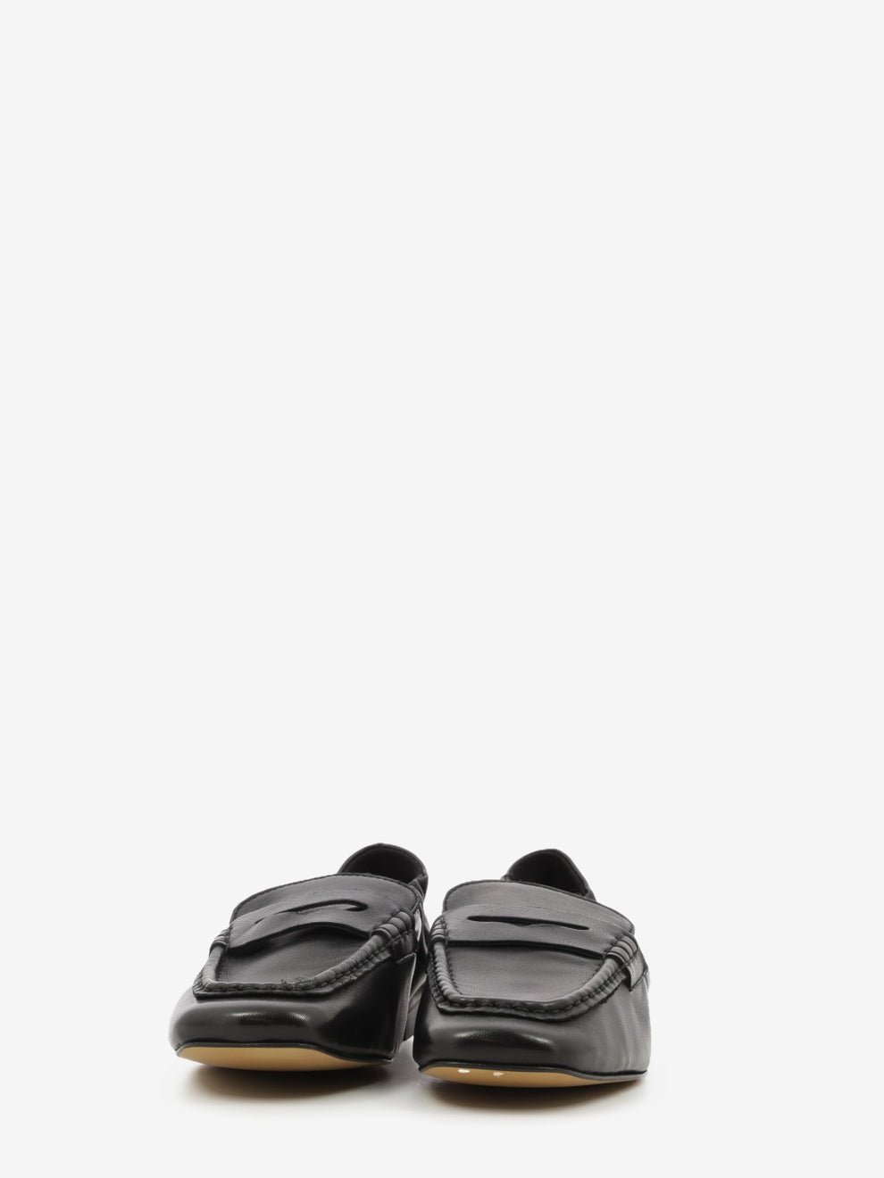 Mocassini con elastico in pelle nera