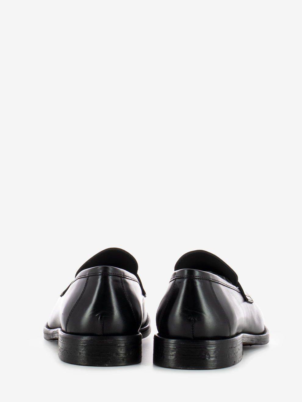 Black Leather Penny Band Loafers