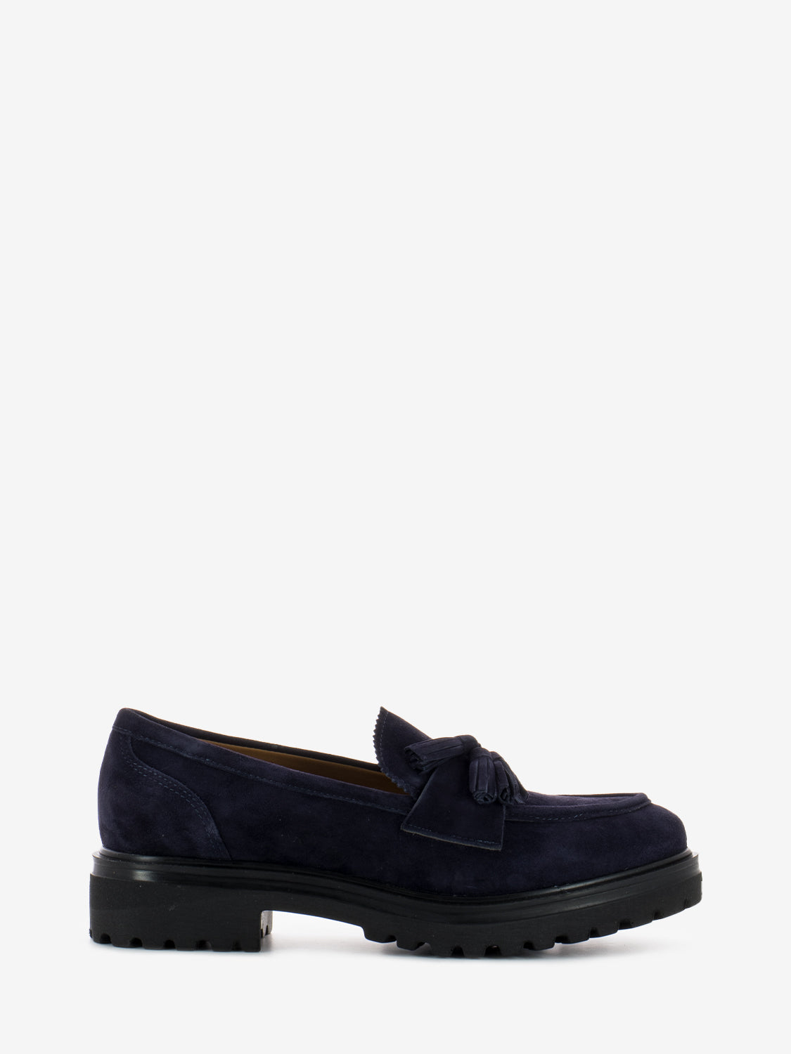 Blue Suede Tassel Loafers