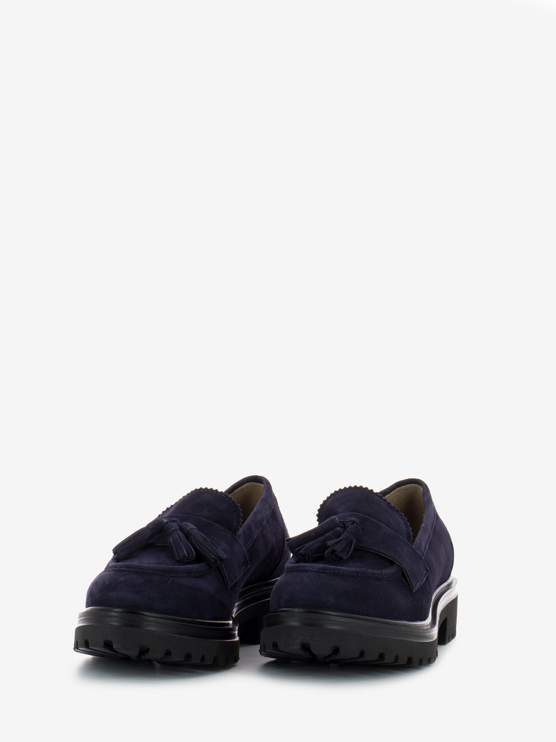 Blue Suede Tassel Loafers