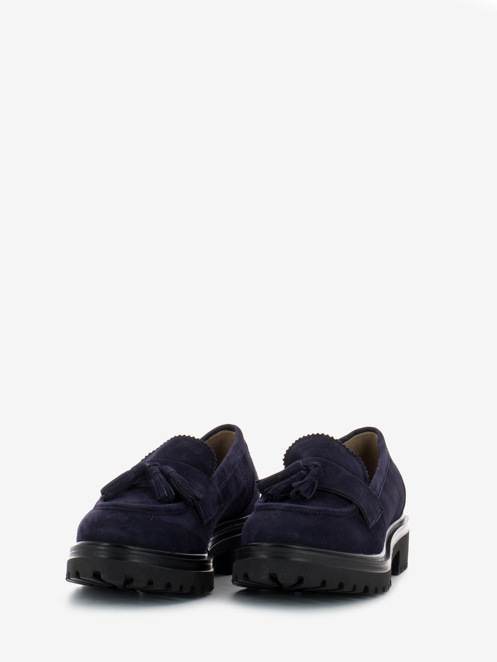 Blue Suede Tassel Loafers