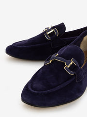 STIMM - Mocassini Dante in suede con accessorio blu