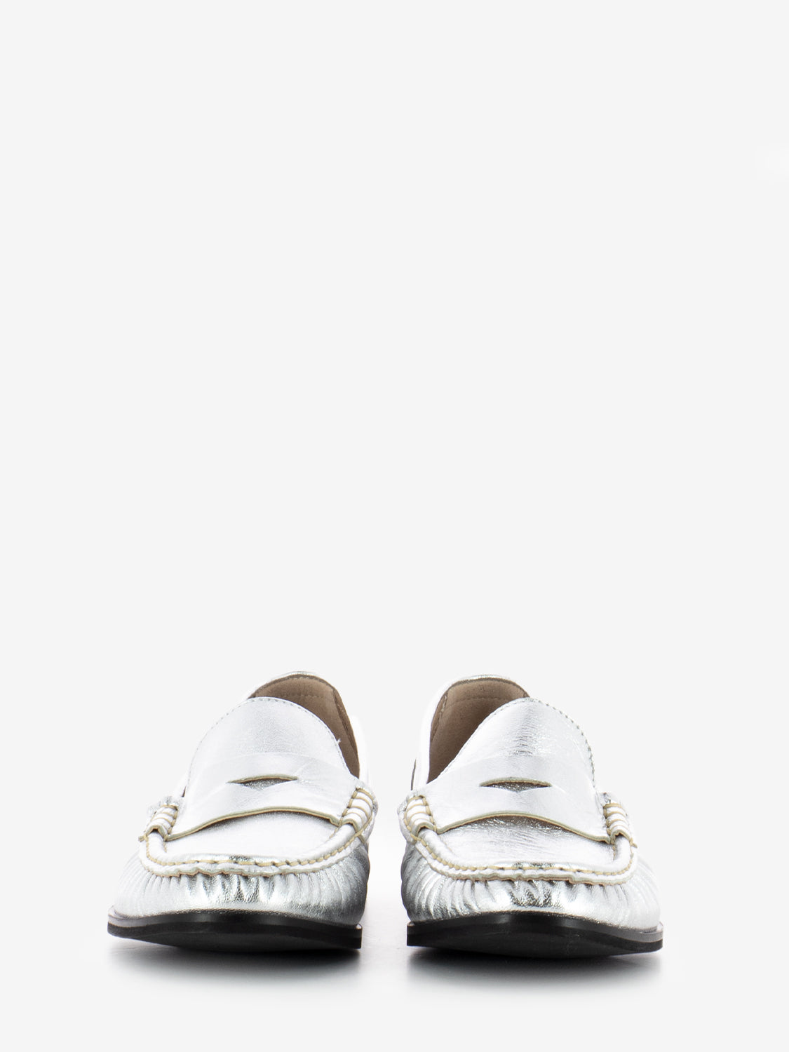Flore moccasins laminated silver