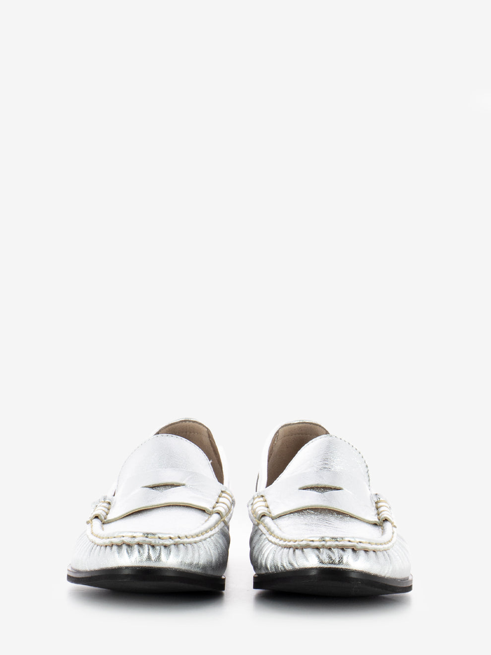 Flore moccasins laminated silver