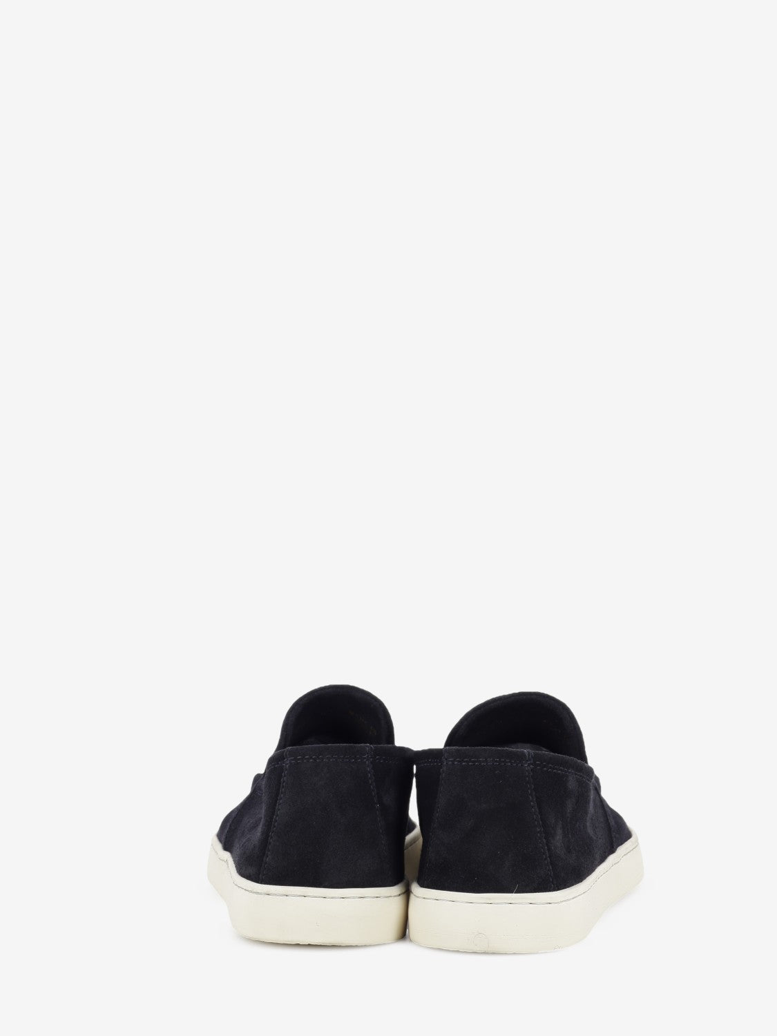 Dark blue suede loafers