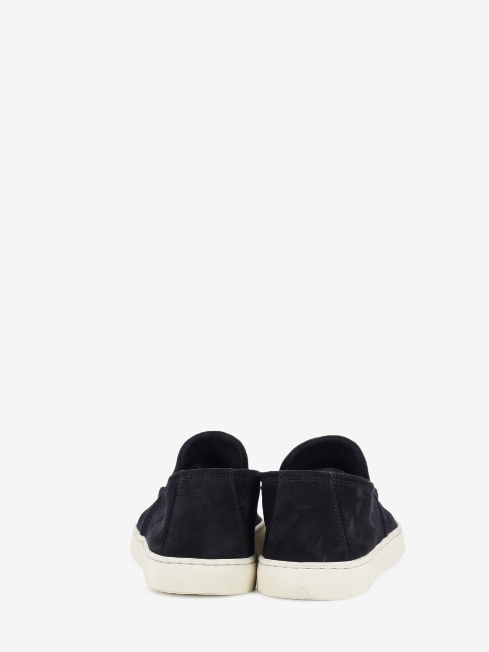 Dark blue suede loafers