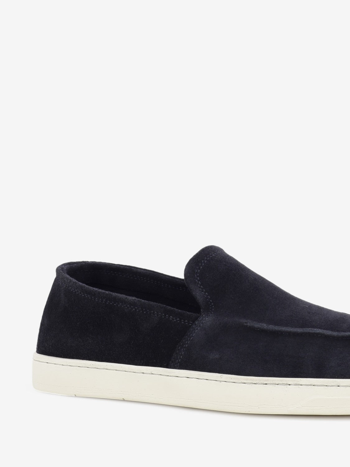 Dark blue suede loafers