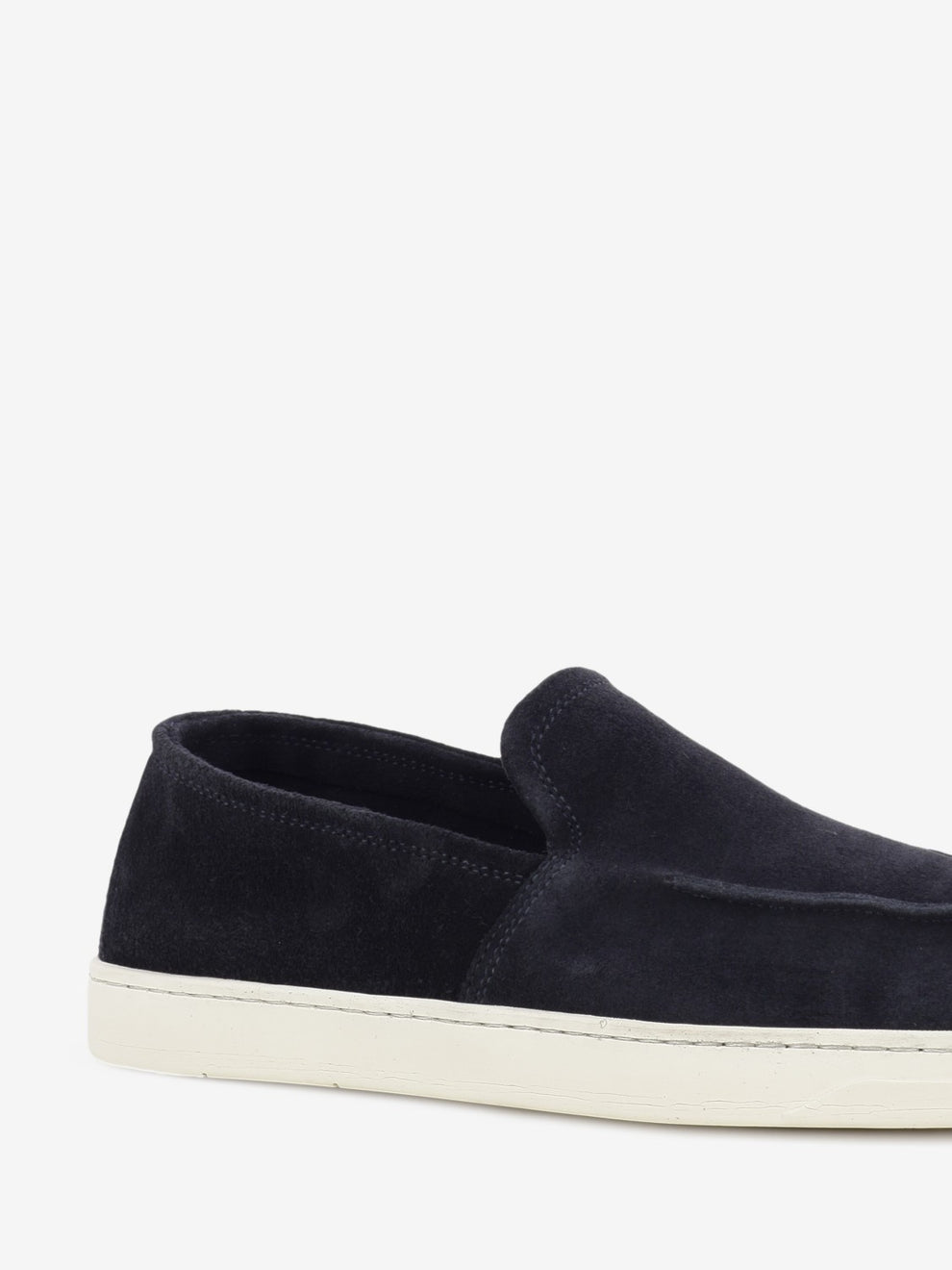Dark blue suede loafers
