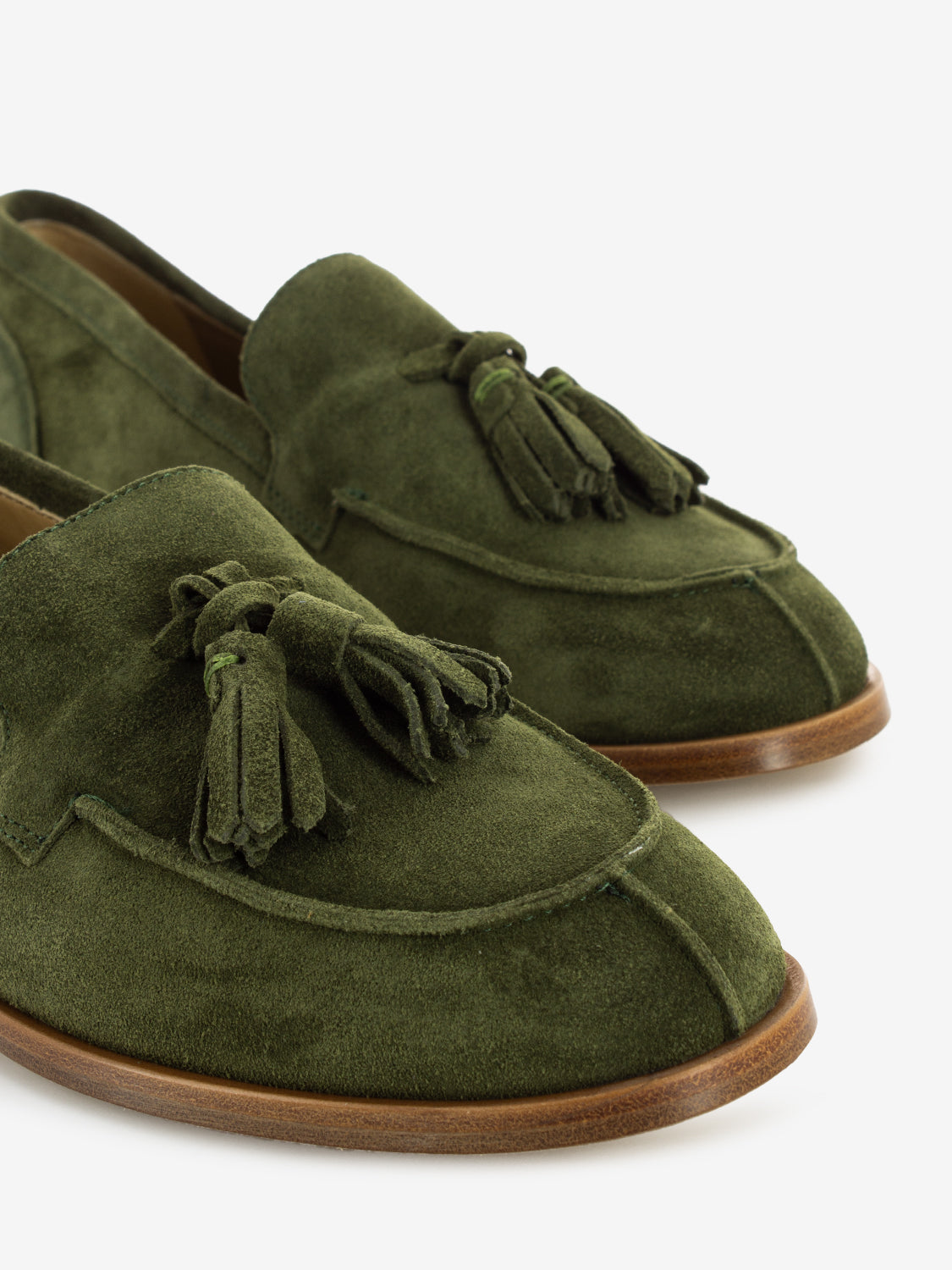 Mocassini in camoscio verde
