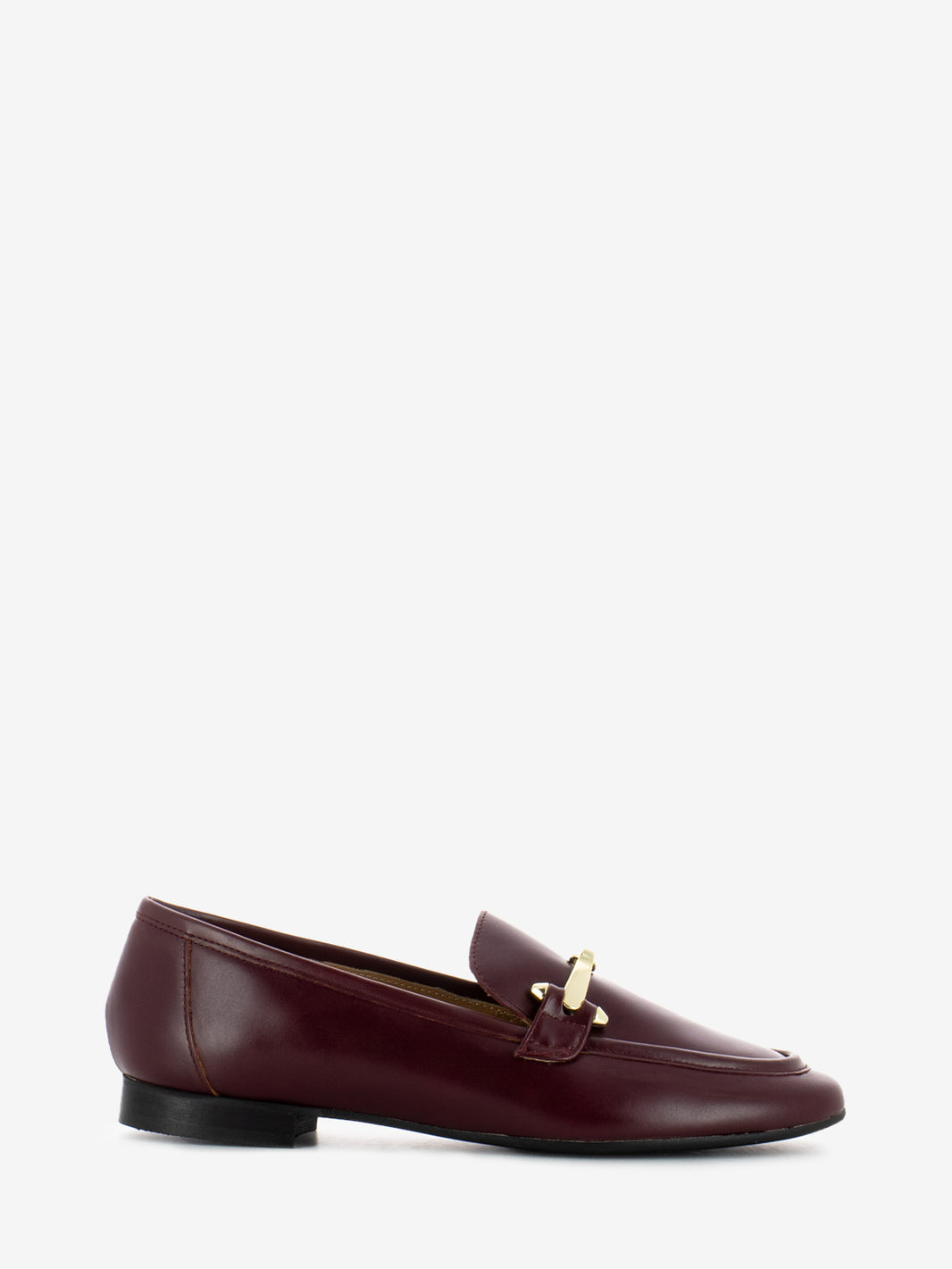 Mocassini in pelle bordeaux con morsetto