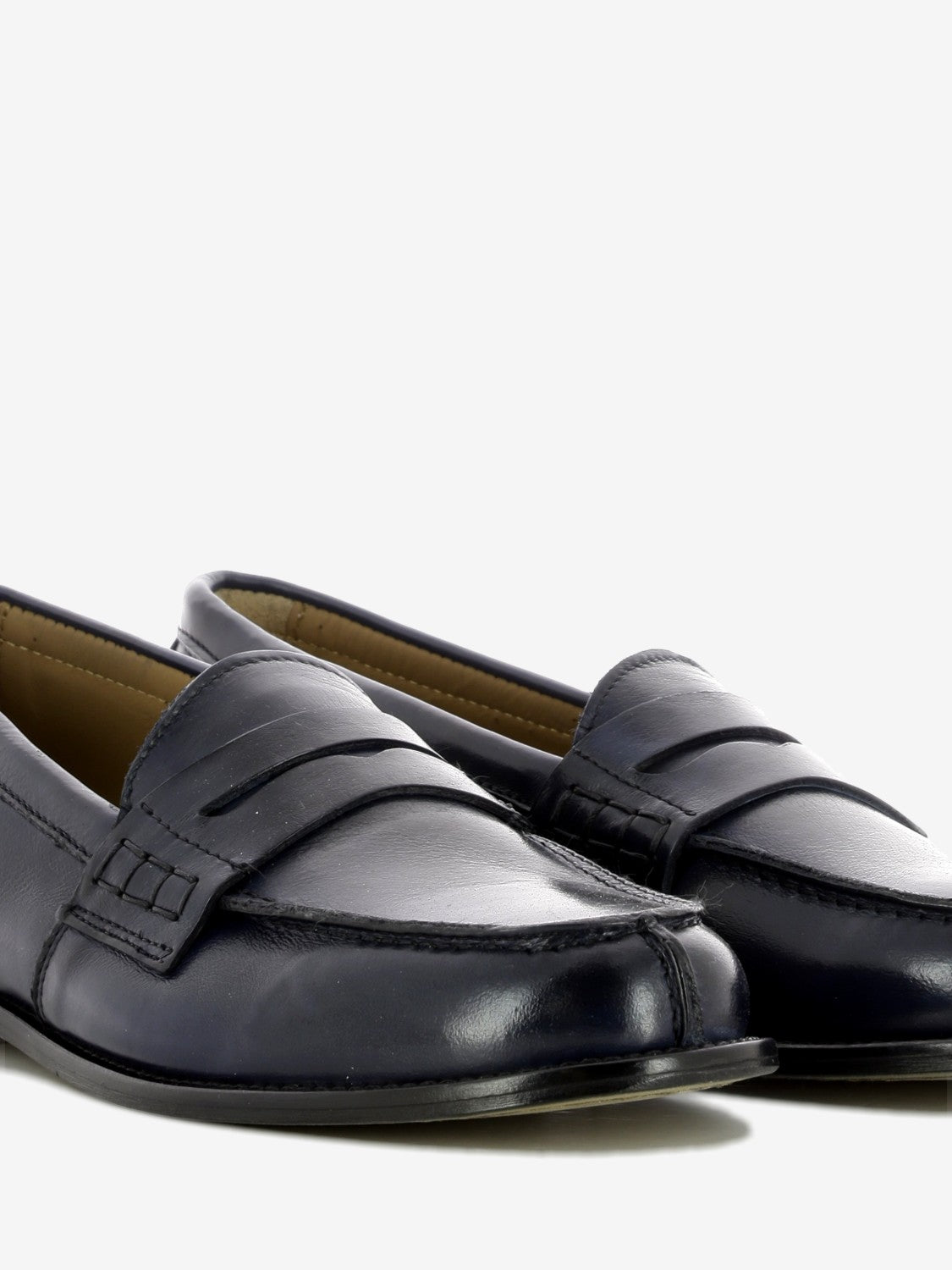 Mocassini in pelle college blu notte