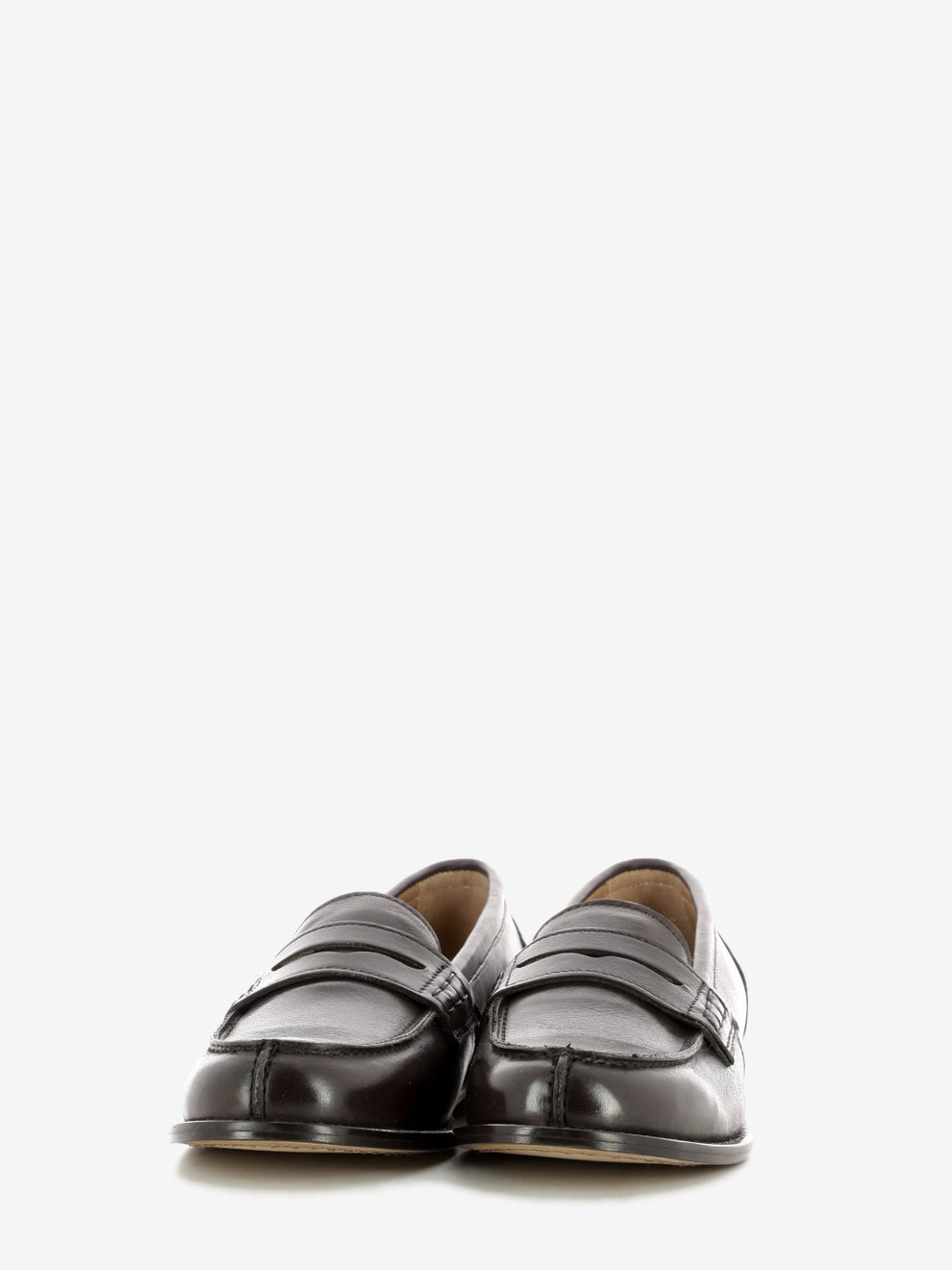 Mocassini in pelle college testa di moro