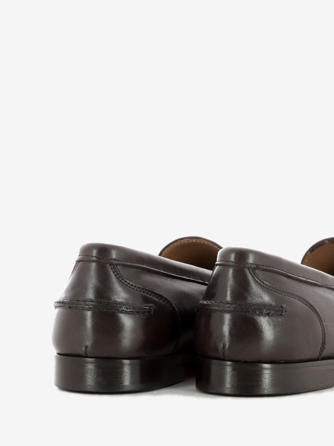 Mocassini in pelle college testa di moro