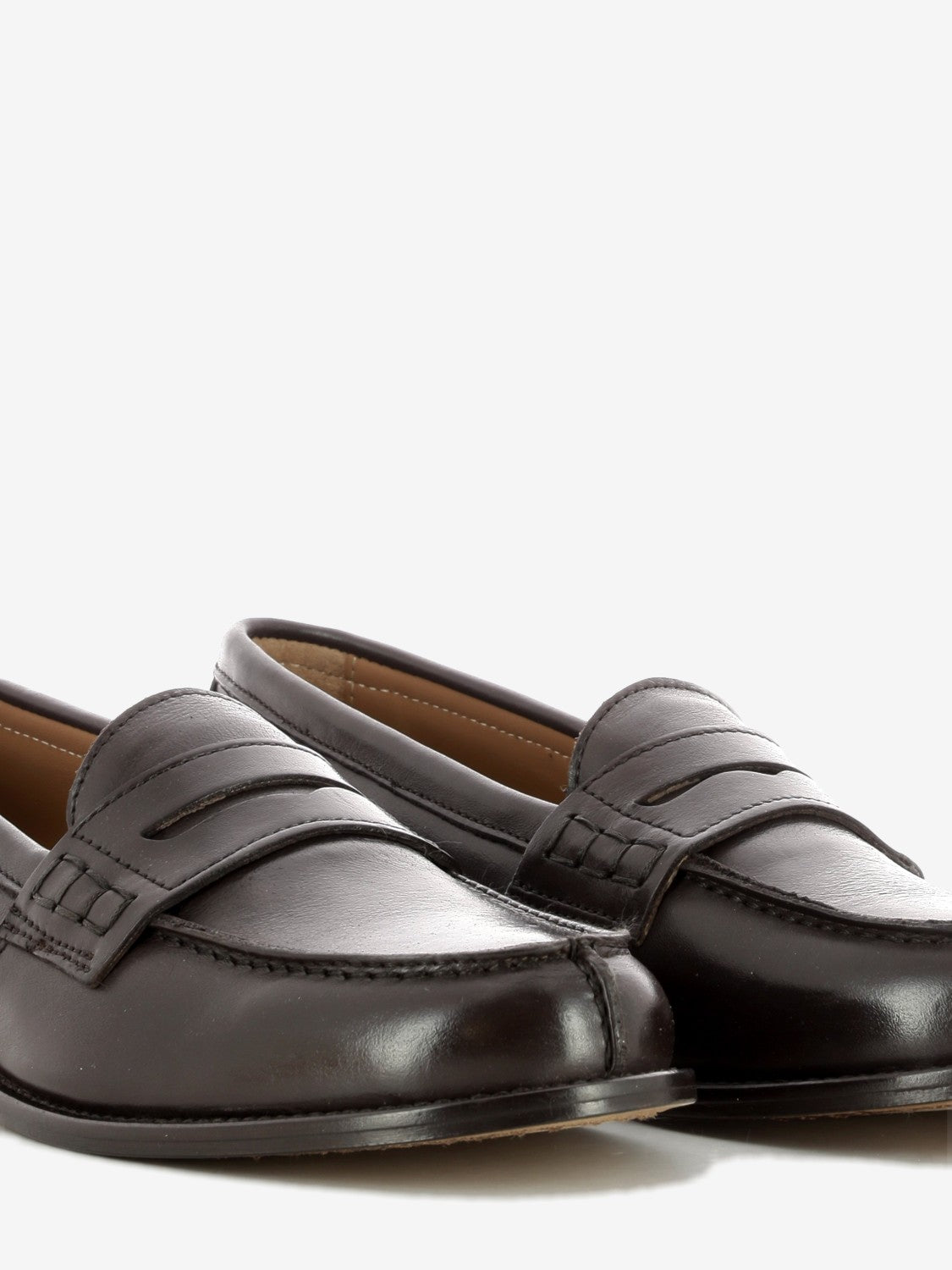 Mocassini in pelle college testa di moro