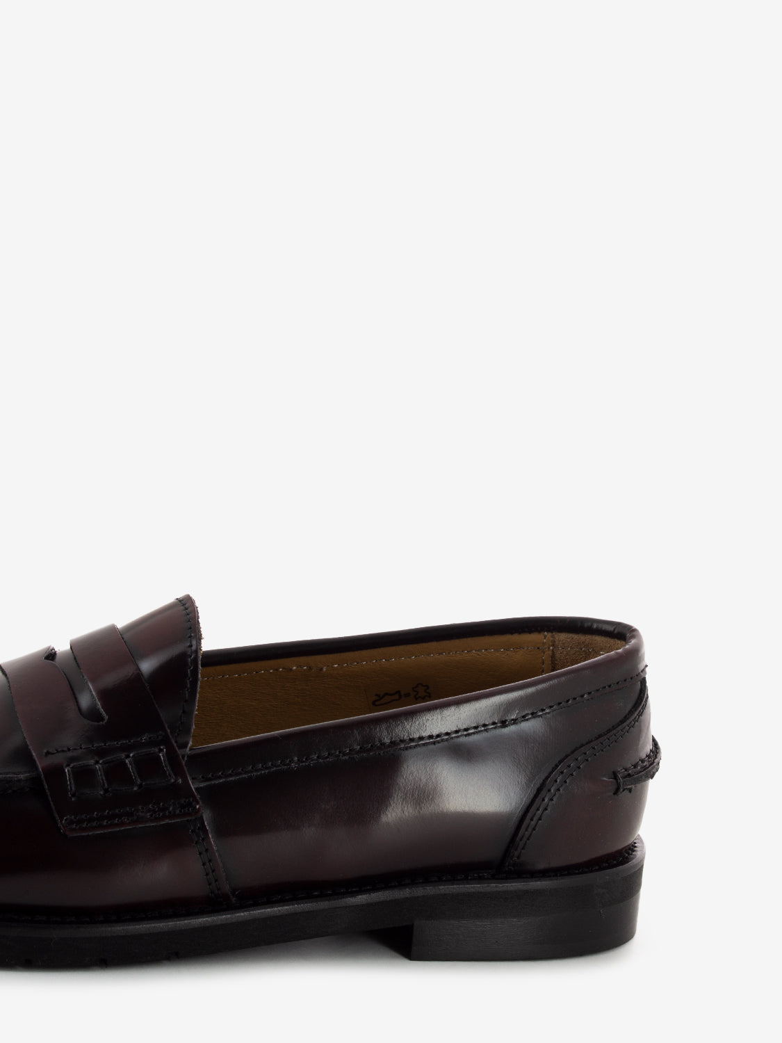 Mocassini in pelle con fascia penny bordeaux