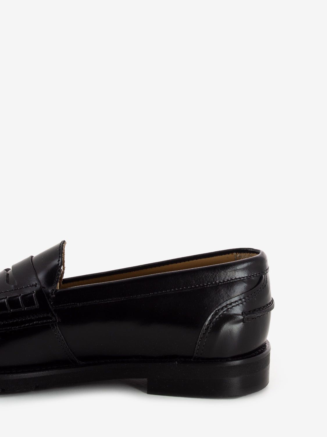 Mocassini in pelle con fascia penny nere