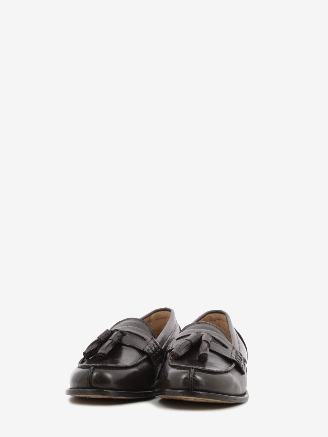 Mocassini in pelle con nappina testa di moro