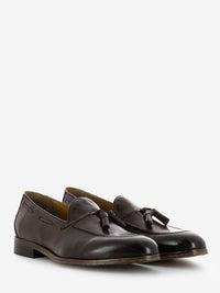 Dark brown glove leather loafers