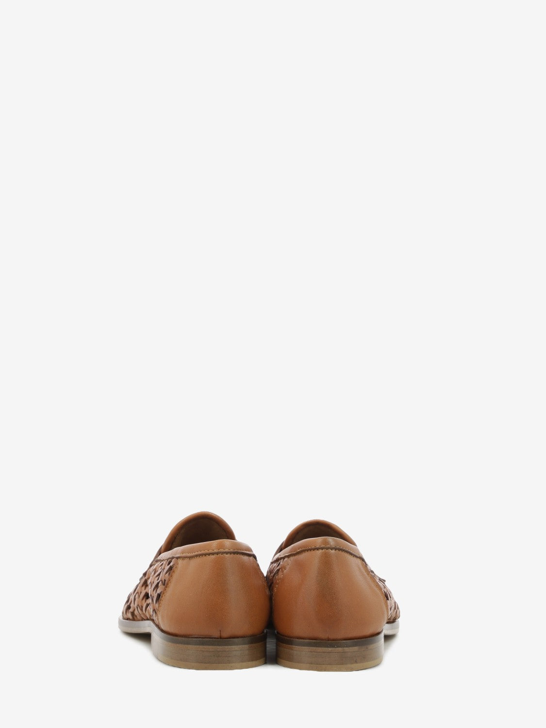 Mocassini in pelle intrecciata cuoio