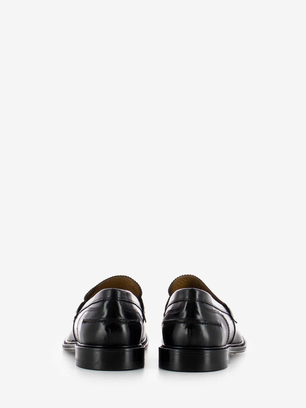 Black leather loafers