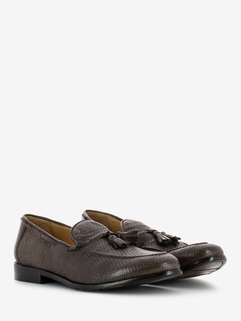 Bronze Laser Leather Moccasins