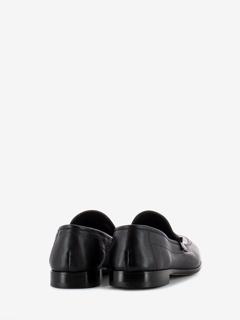 Black leather loafers