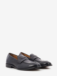 Black leather moccasins