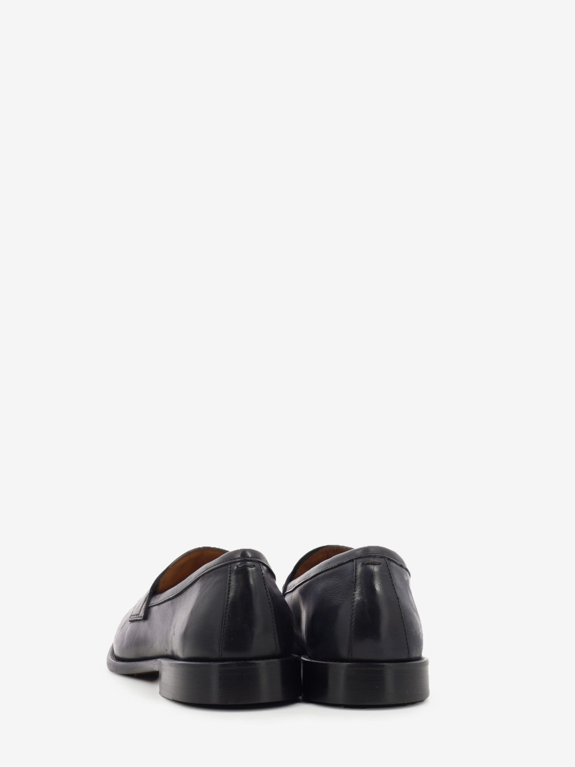 Black leather moccasins