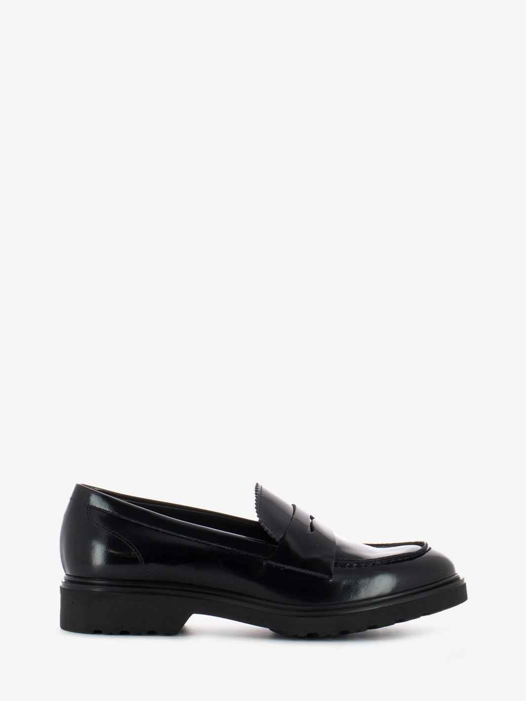 Black brushed leather loafers
